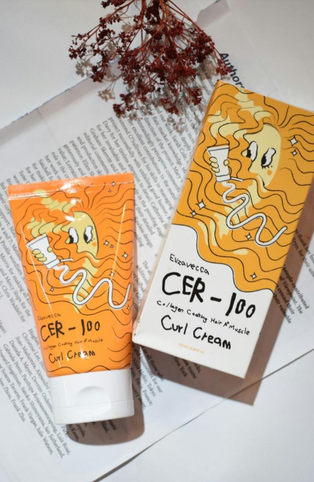 کرم موهای فر کلاژن cer-100 الیزاوکا Elizavecca مدل hair A+ muscle