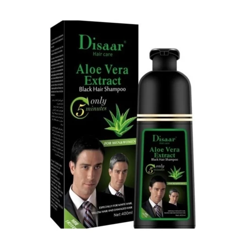 شامپو رنگ موی دیسار مشکی با عصاره آلوئه ورا حجم 400 میلی لیتر
