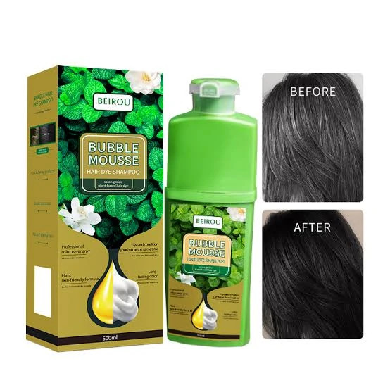 شامپو رنگ مو گیاهی بابل موس رنگ مشکی حجم 500 میلی لیتر