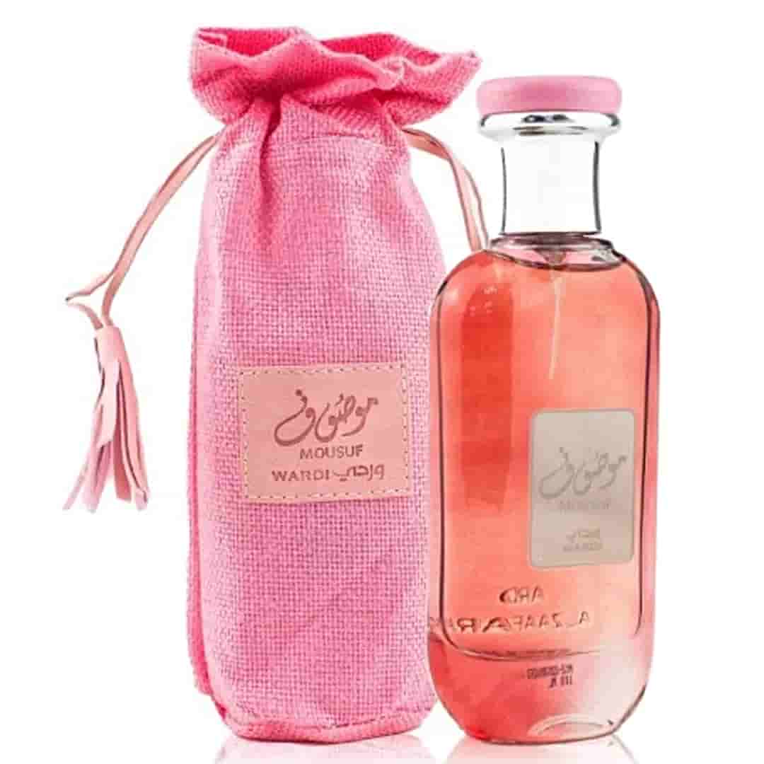 عطر ادوپرفیوم زنانه ارض الزعفران مدل موصوف صورتی وردی حجم ۱۰۰ میلی‌لیتر
