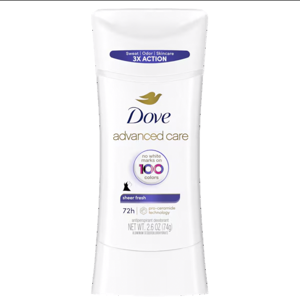 مام ضد تعریق داو مدل Advanced Care Sheer Fresh حجم ۷۴ گرم ماندگاری 72 ساعته