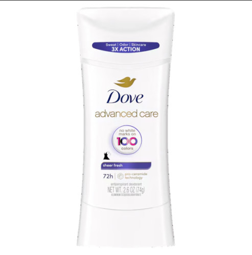 مام ضد تعریق داو مدل Advanced Care Sheer Fresh حجم ۷۴ گرم ماندگاری 72 ساعته