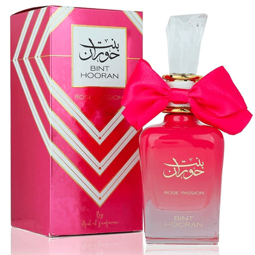 عطر ادکلن بنت حوران رز پشن صورتی ارض الزعفران حجم ۱۰۰ میل