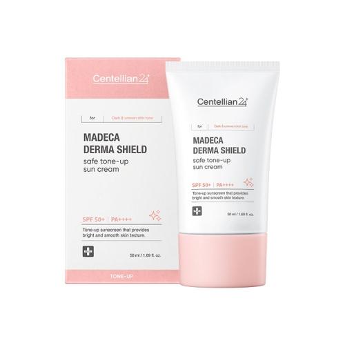 کرم ضد آفتاب تون‌آپ سنتلیان ۲۴ مدل Madeca Derma Shield