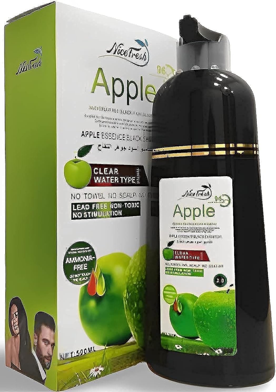 شامپو رنگ مشکی اپل حجم ۵۰۰ میل Apple Black Hair Color Shampoo