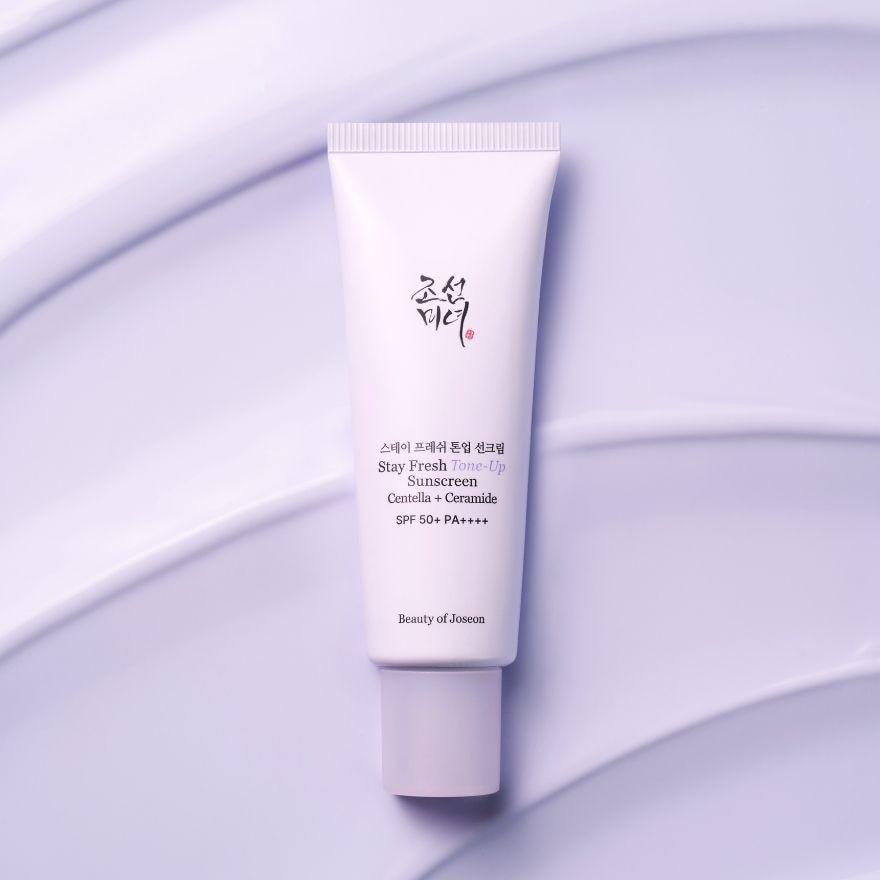 ضدآفتاب تون آپ بیوتی آف جوسان Stay Fresh سنتلا و سراماید SPF50+ PA++++ حجم 50 میل