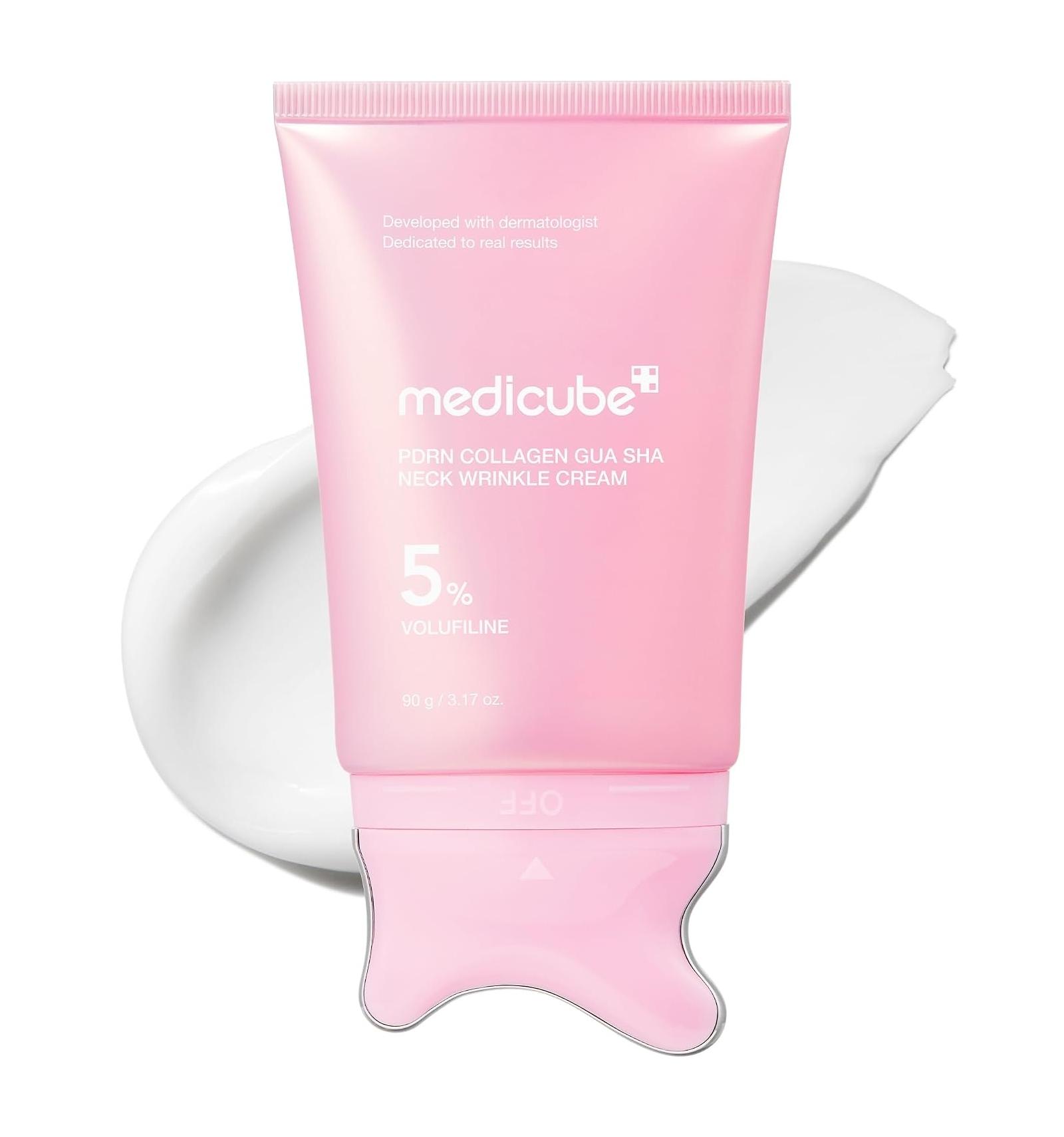 کرم گواشا PDRN کلاژن مدی‌کیوب | Medicube PDRN Collagen Gua Sha Neck Wrinkle Cream 90g