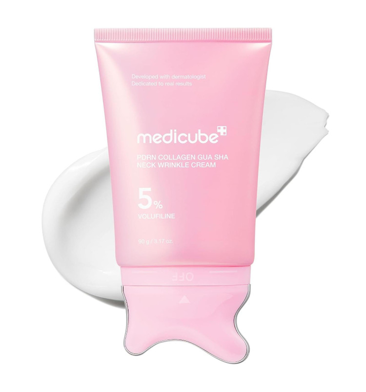 کرم گواشا PDRN کلاژن مدیکیوب | Medicube PDRN Collagen Gua Sha Neck Wrinkle Cream 90g